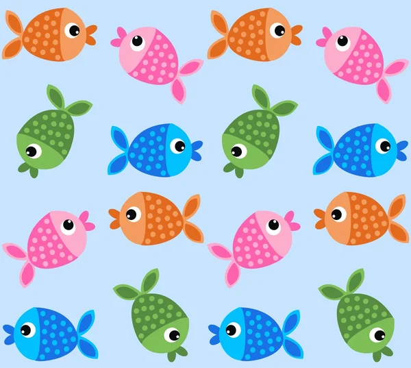 Patrón inconsútil peces de fondo — Vector de stock