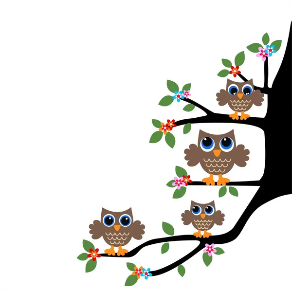 Équipe familiale Hibou — Image vectorielle