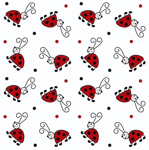 Modèle sans couture coccinelle — Image vectorielle