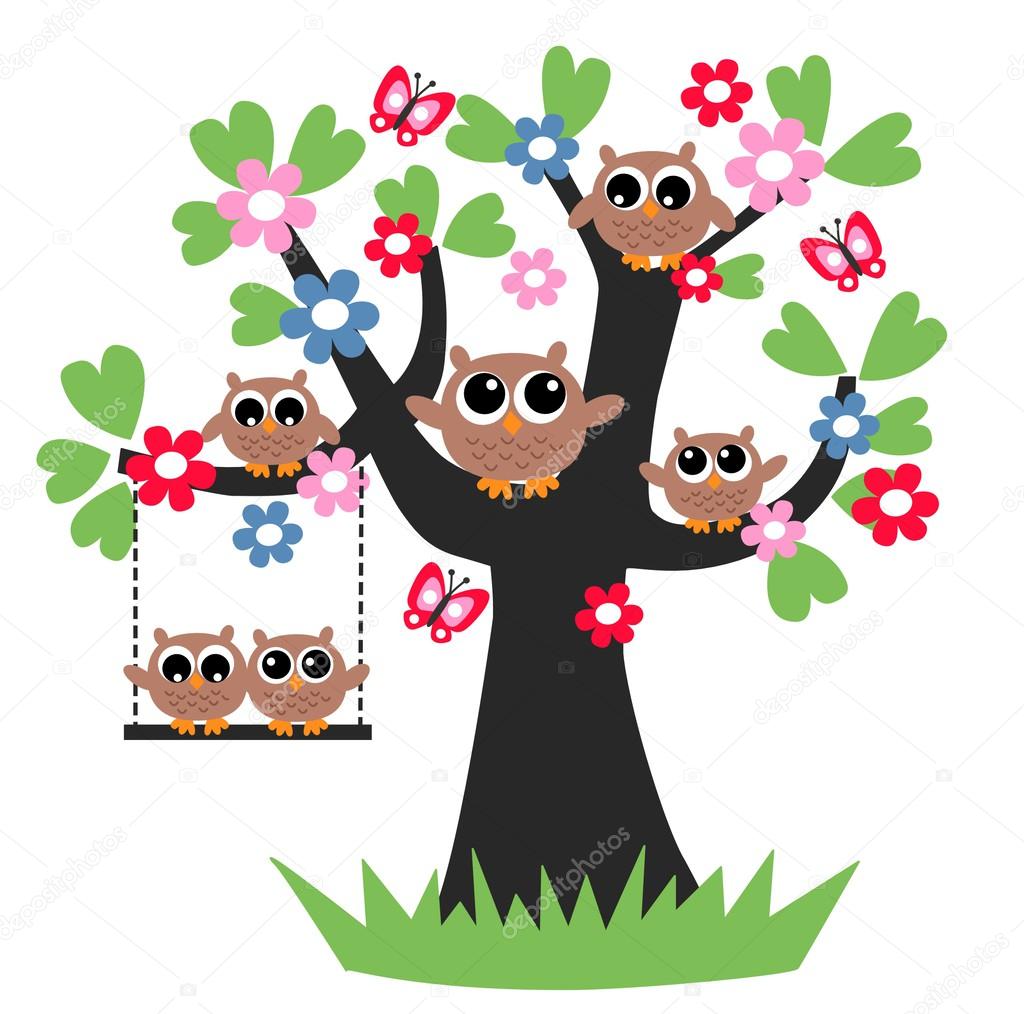 A sweet owl family