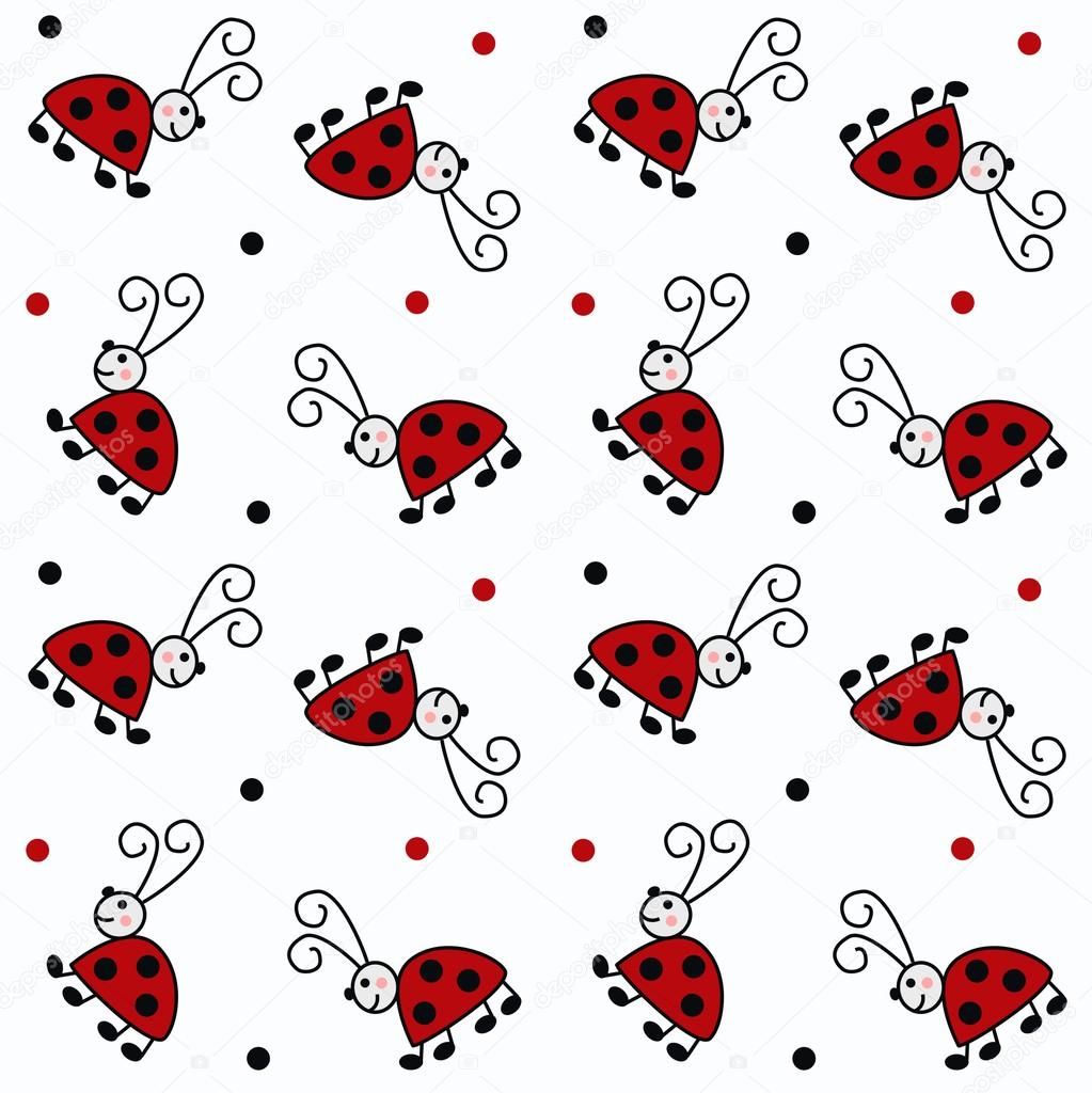 Seamless pattern ladybug