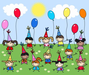 karışık etnik çocuk şenlikli