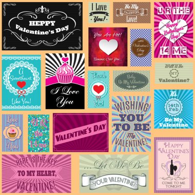 mutlu Sevgililer günü kart dizisini vektör