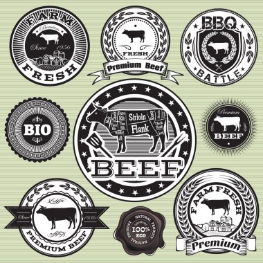 inek ve Dana ile etiket kümesi vektör