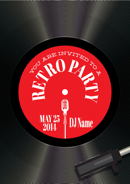 template for a retro party, concert, events