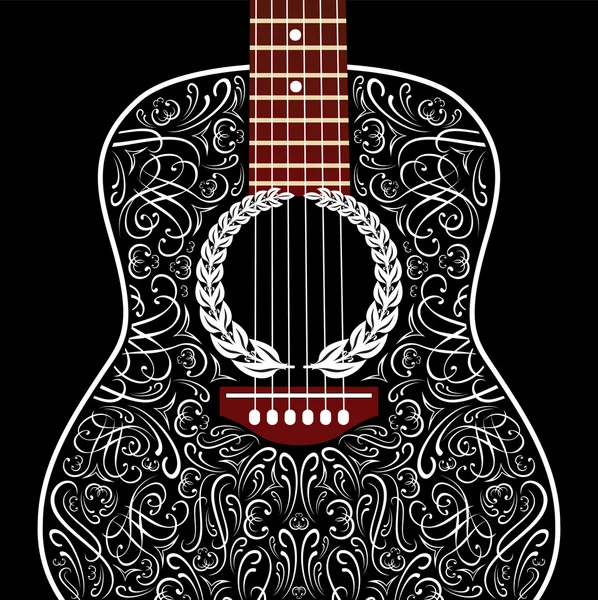 eski arka plan siyah akustik gitar ile