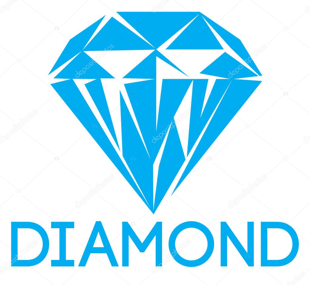 Blue diamond. Vector illustration. Template or elements for design.