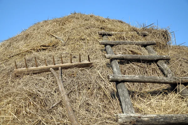 Krattor och trappor till höstacken — Stockfoto