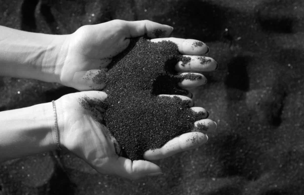 Black volcano sand — Stock Photo, Image