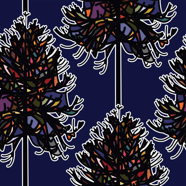 Arbre de Noël abstrait motif sans couture — Image vectorielle