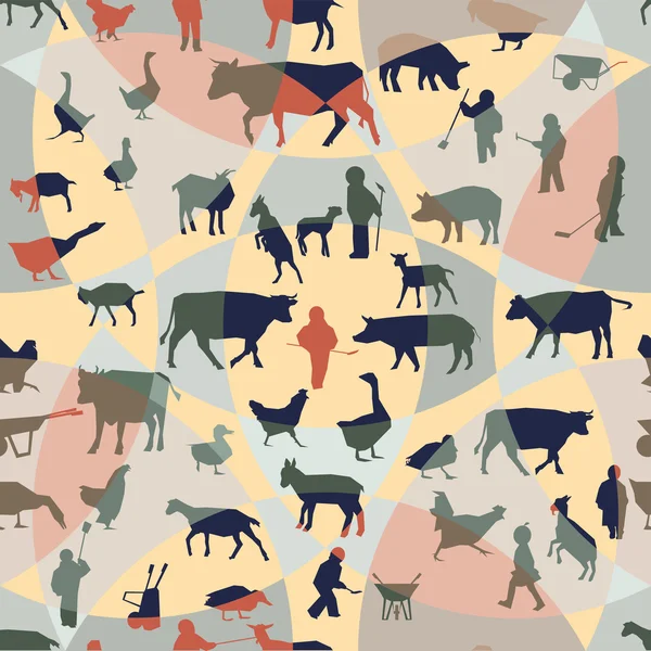 Farm seamless pattern — Stock Vector