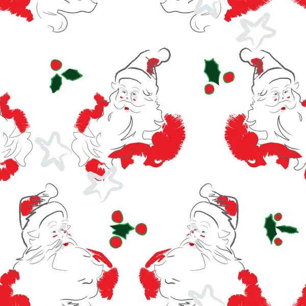 Vrolijke santa patroon — Stockvector