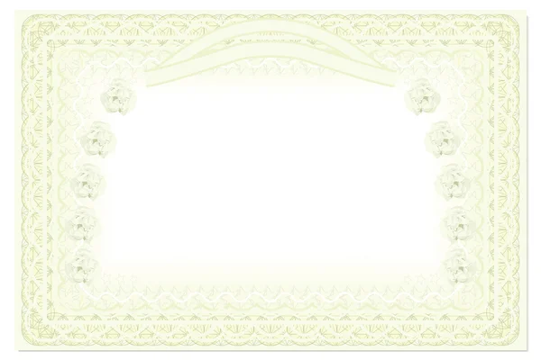 Blank Certificate Template With Roses — Stock Vector