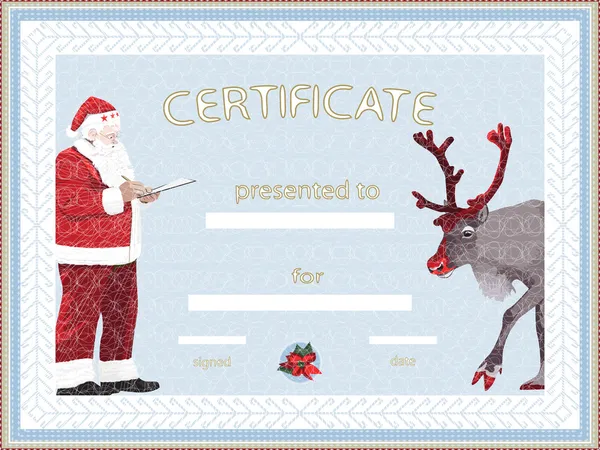 Certificado por Santa — Vector de stock