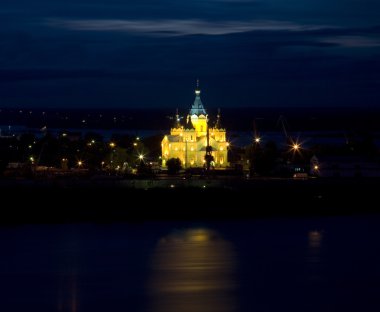 gece görüş alexandr nevsky Katedrali Nijniy novgorod, Rusya