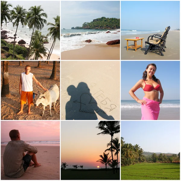 Otroliga Indien goa - collage med nio bilder — Stockfoto