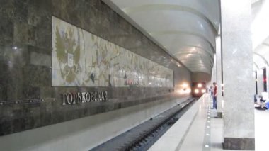 tren istasyonu metroda geldiğinde Gorki Nijniy novgorod, Rusya