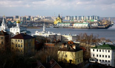 renkli güneşli sonbahar Ekim görünümü nizhny novgorod