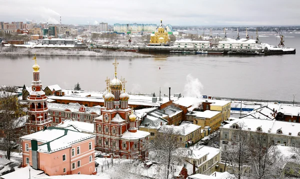 Winter Russische oude stad Nizjni novgorod in Rusland — Stockfoto