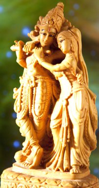 Heykelciği Krishna ve Radha