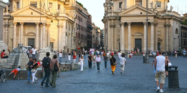 Piazza del popolo i Rom Italien — Stockfoto