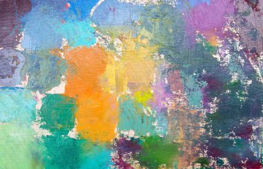 Yağlı boyalı ve tuvale çizilmiş soyut bir tablo.