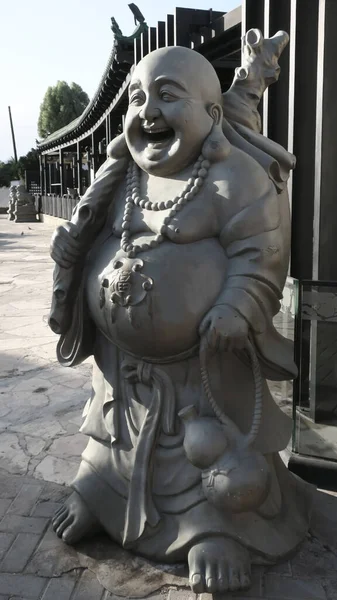 Statue Laughing Man Entrance Cafe Ayia Napa Cyprus — Stock Photo, Image