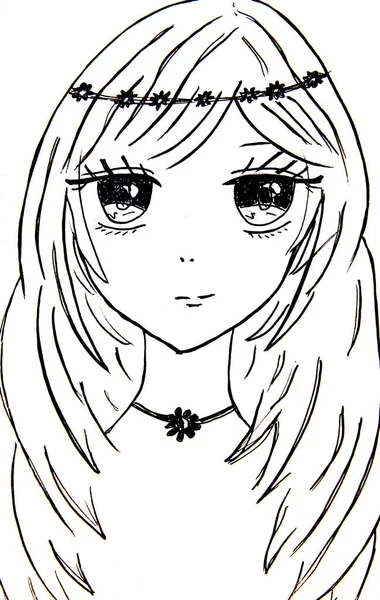 Retrato de uma linda e feliz menina anjo sorridente com cabelo rosa no  estilo anime