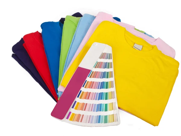 Farbskala und T-Shirts — Stockfoto