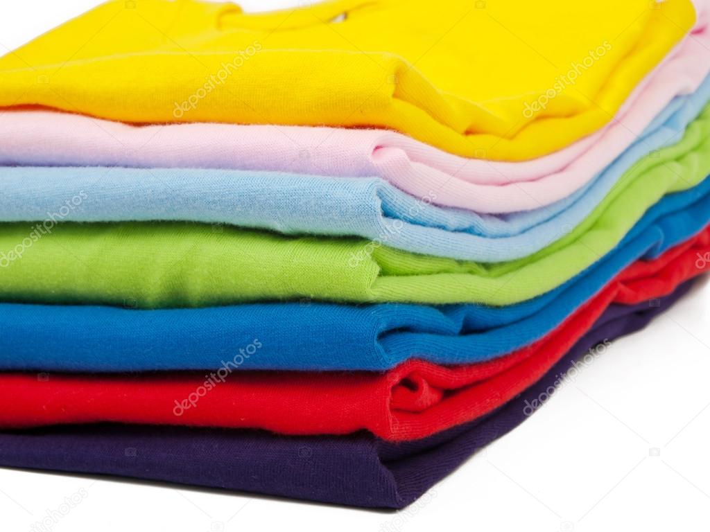 Stack of t shirts