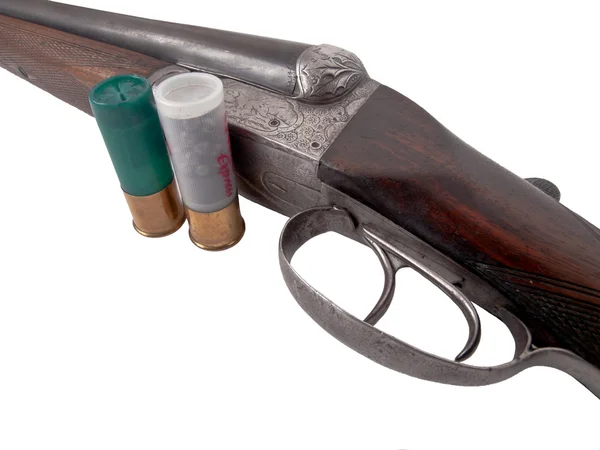 Oude dubbele vat shotgun — Stockfoto