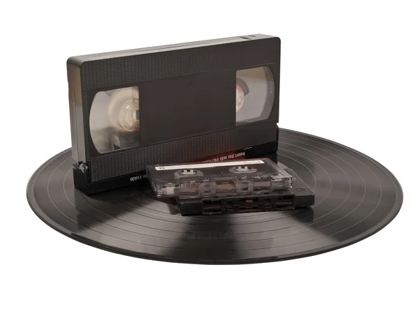 Record and tapes — Stock Photo, Image