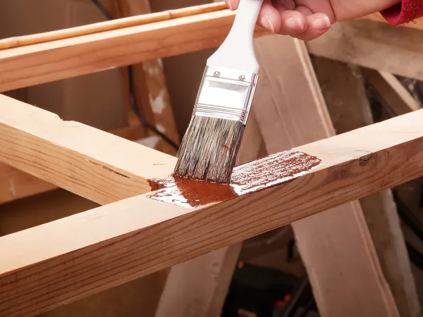 Painting wooden rack — Stock Photo, Image