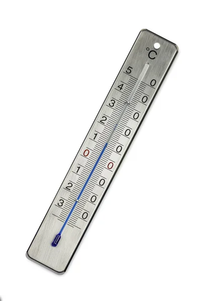 Celsius Skalenthermometer Isoliert Auf Weißem Hintergrund Studioaufnahme — Stockfoto