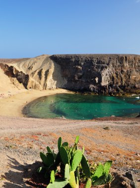 papagayo beach, lanzarote, İspanya.