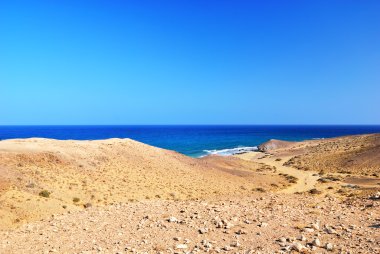 plaj Lanzarote, İspanya.