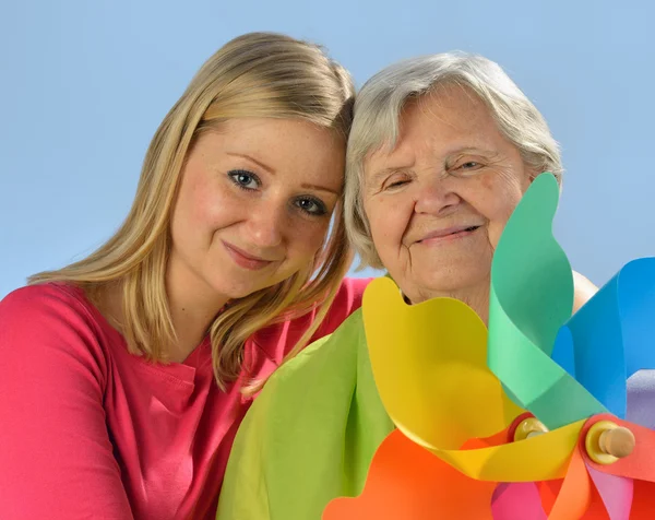 Grandmother and granddaughter, senior and young women. — Stock Photo, Image