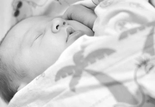 Söta nyfödda baby sover. — Stockfoto