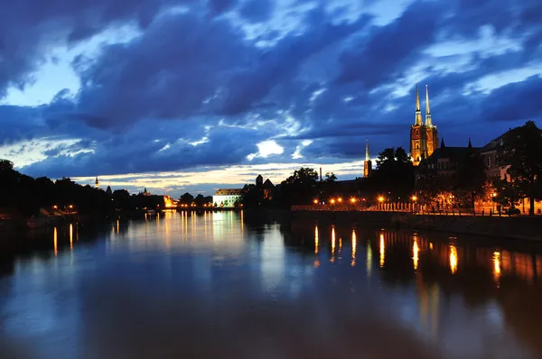 Wroclaw bölgesindeki gece.