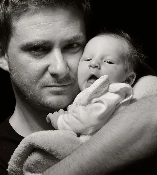 Father and his newborn baby. — Stock Photo, Image