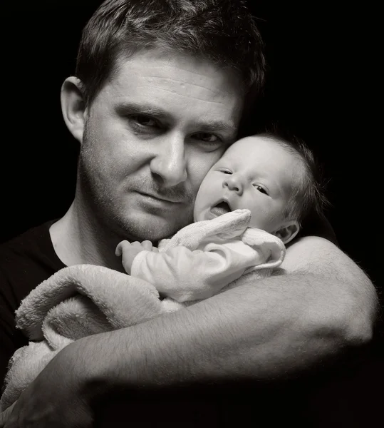 Father and his newborn baby. — Stock Photo, Image