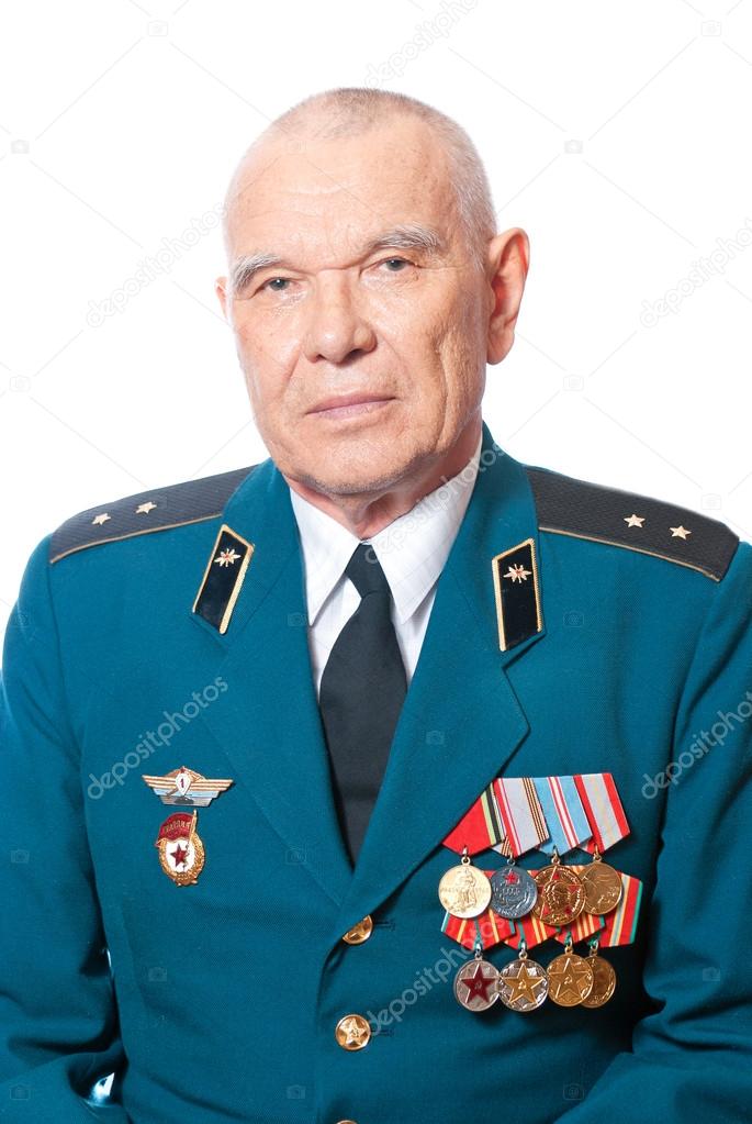 Portrait of elderly man in uniform