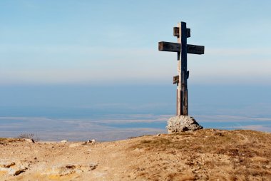 stavropol yakındaki tahta haç