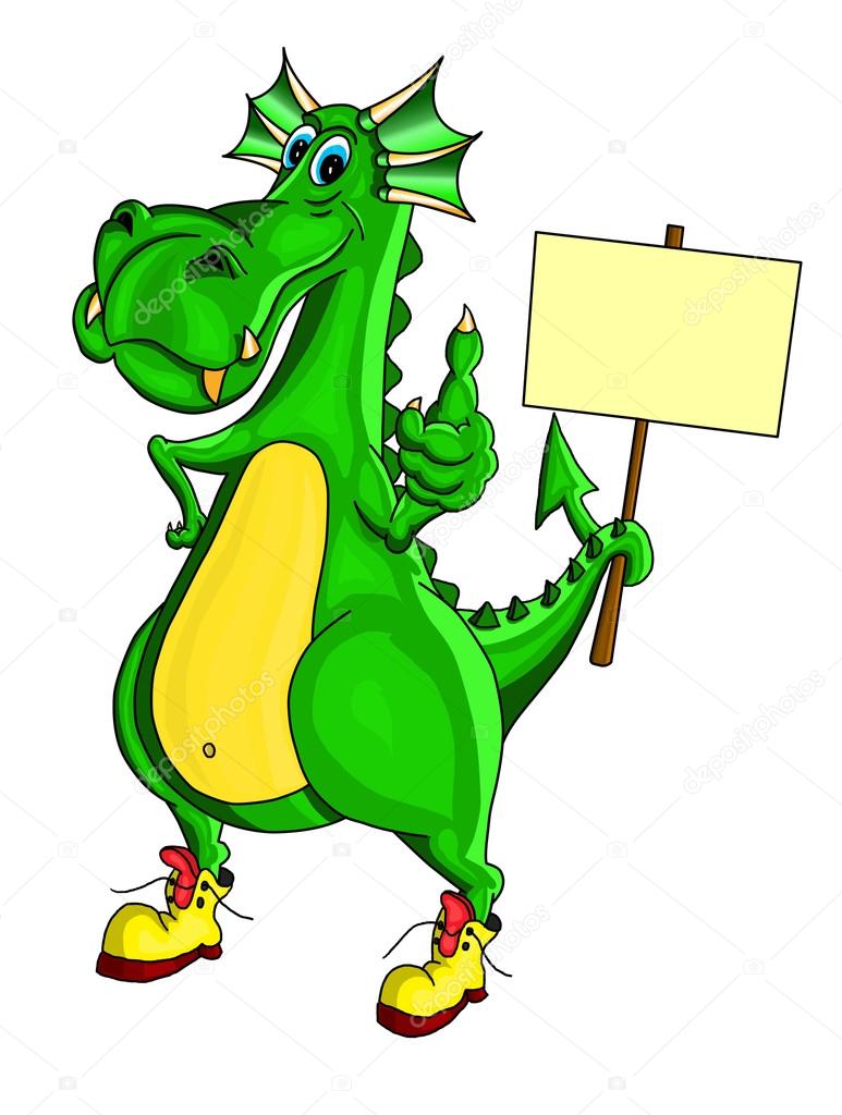 Green dragon holding a placard and showing sign of all good Stock Photo by © 27244673 Green dragon holding a placard and showing sign of all good Stock Photo by © 27244673