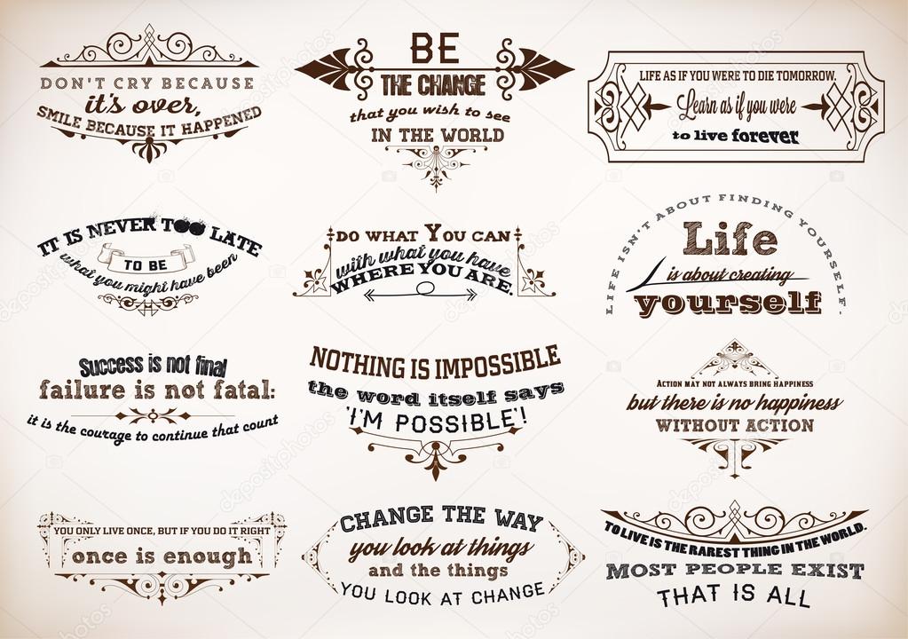 Set of Quotes Posters, Vector Design. Motivational Quotes for In