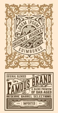 Eski çerçeveli viski etiketi