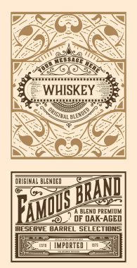 Eski çerçeveli viski etiketi