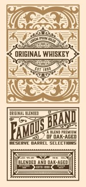 Eski çerçeveli viski etiketi