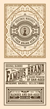Eski çerçeveli viski etiketi