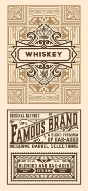 Eski çerçeveli viski etiketi